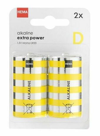 HEMA HEMA 2-pak Alkaline Batterijen aanbieding