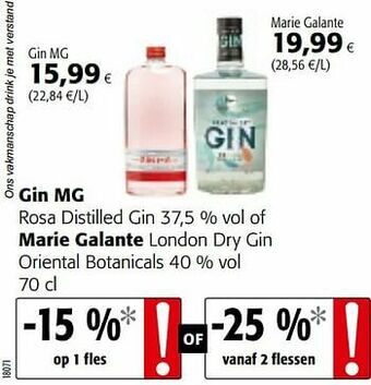 Colruyt Gin mg rosa distilled gin aanbieding