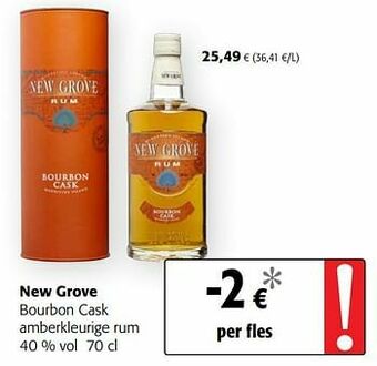Colruyt New grove bourbon cask amberkleurige rum aanbieding