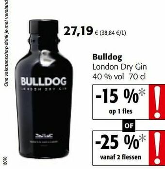 Colruyt Bulldog london dry gin aanbieding