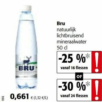 Colruyt Bru natuurlijk lichtbruisend mineraalwater aanbieding