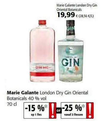 Colruyt Marie galante london dry gin oriental botanicals aanbieding