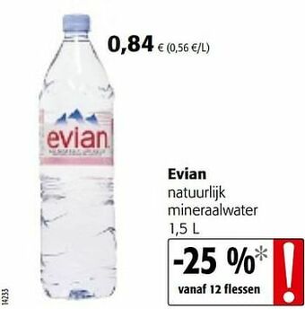 Colruyt Evian natuurlijk mineraalwater aanbieding