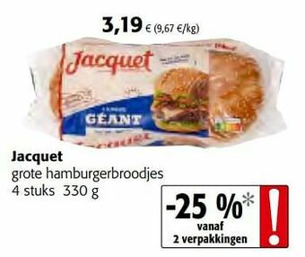 Colruyt Jacquet grote hamburgerbroodjes aanbieding