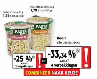 Colruyt Knorr alle pastasnacks aanbieding