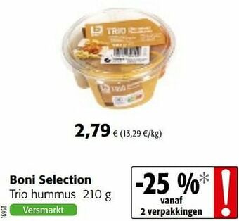 Colruyt Boni selection trio hummus aanbieding