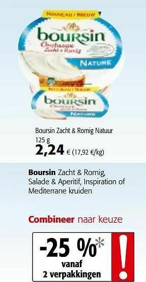 Colruyt Boursin zacht + romig natuur aanbieding