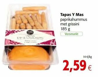 Colruyt Tapas y mas paprikahummus met grissini aanbieding