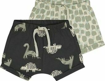 HEMA Baby Shorts Dino - 2 Stuks Grijs (grijs)