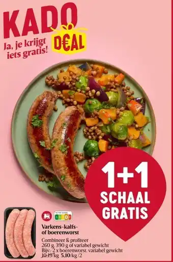 Varkens-kalfsof boerenworst