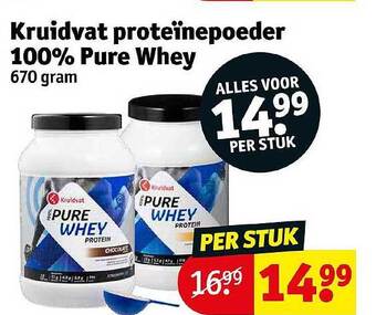 Kruidvat Kruidvat proteïnepoeder 100% pure whey aanbieding