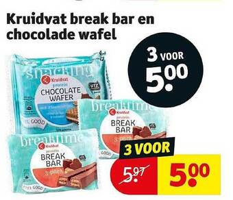 Kruidvat Kruidvat break bar en chocolade wafel aanbieding