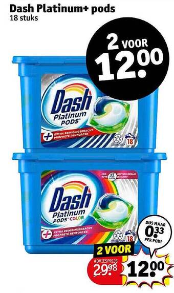 Kruidvat Dash platinum+ pods aanbieding