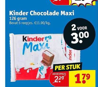 Kruidvat Kinder chocolade maxi aanbieding