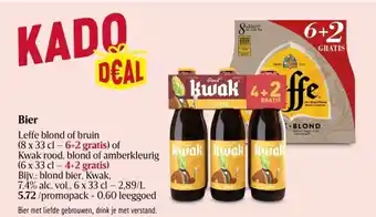 Delhaize Bier leffe blond of bruin aanbieding