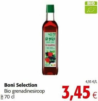 Colruyt Boni selection bio grenadinesiroop aanbieding