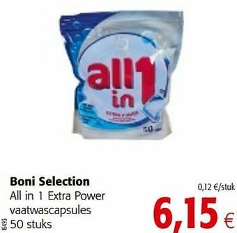 Colruyt Boni selection all in 1 extra power vaatwascapsules aanbieding