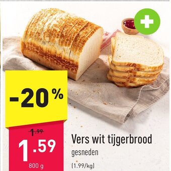 ALDI Vers Wit Tijgerbrood 800g aanbieding