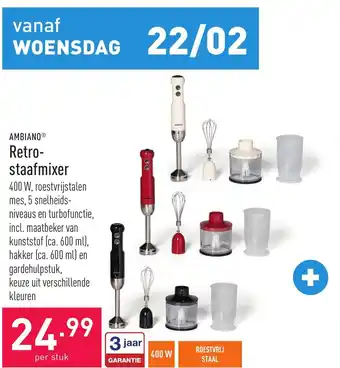 ALDI Ambiano Retrostaafmixer aanbieding