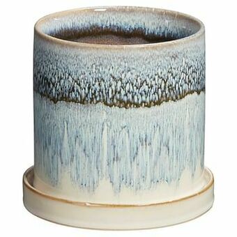 Bloempot Bresse Blauw/wit