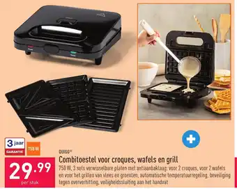 ALDI Quigg Conbitoestel voor Croques, Wafels en Grill aanbieding