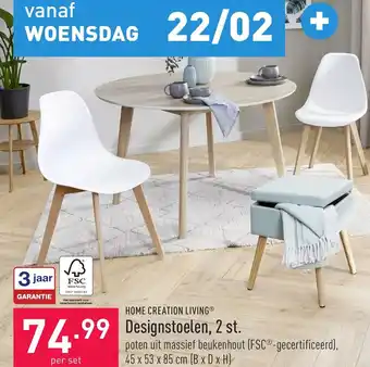 ALDI Home Creation Living Designstoelen 2st aanbieding