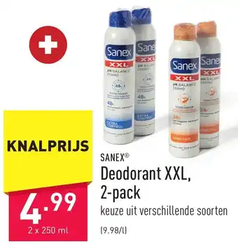 ALDI Sanex Deodorant XXL 2 Pack 250ml aanbieding