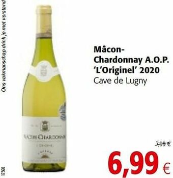 Mâcon chardonnay a.o.p. l’originel 2020 cave de lugny
