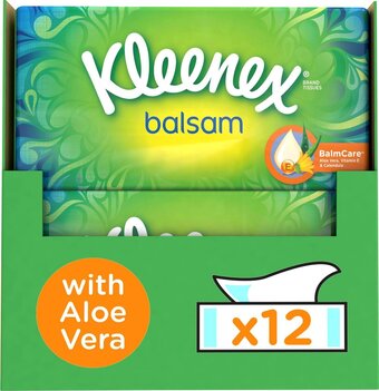 Bol.com Kleenex tissues - balsam - voordeelverpakking - 12 x 64 stuks = 768 zakdoekjes aanbieding