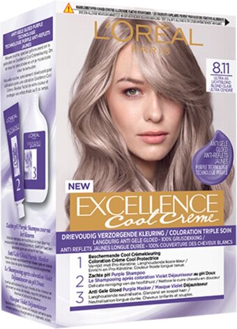 Bol.com L’oréal paris excellence cool cream 8.11 haarverf - ultra ash lichtblond aanbieding