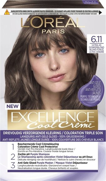 Bol.com L’oréal paris excellence cool creams 6.11 - ultra ash donkerblond - permanente haarverf aanbieding