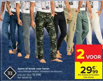 Carrefour Tex Jeans of Broek voor Heren 2 voor aanbieding