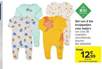 Set van 2 Bio Kruippakjes voor Baby's