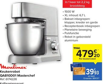 Carrefour Moulinex Keukenrobot QA810D01 Masterchef aanbieding