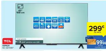 Carrefour TCL 43" LED TV 43P631 aanbieding