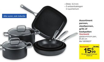 Assortiment Pannen , Stoofpannen, Grills of Kookpotten