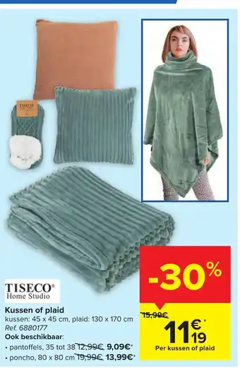 Tiseco Home Studio Kussen of Plaid