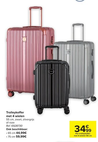 Carrefour Trolleykoffer Met 4 Wielen aanbieding