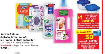 Carrefour Gamma Febreze , Mr. Propre, Antikal en Swiffer aanbieding
