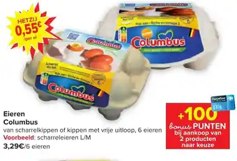Carrefour Columbus Eieren 6 aanbieding