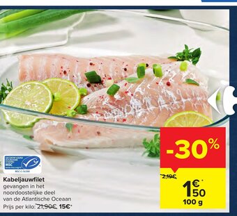Carrefour Kabeljauwfilet 100g aanbieding