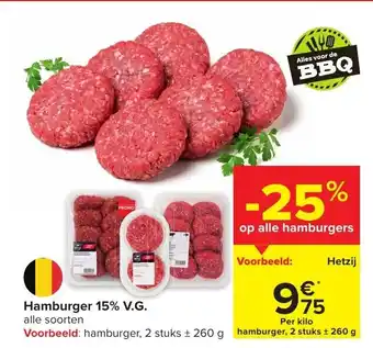 Hamburger 15% V.G. per kilo