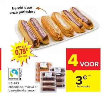 Carrefour Market Eclairs per 4 stuks aanbieding
