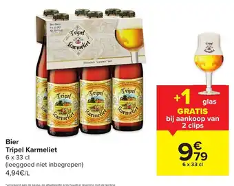 Carrefour Market Bier tripel karmeliet 6 x 33cl aanbieding