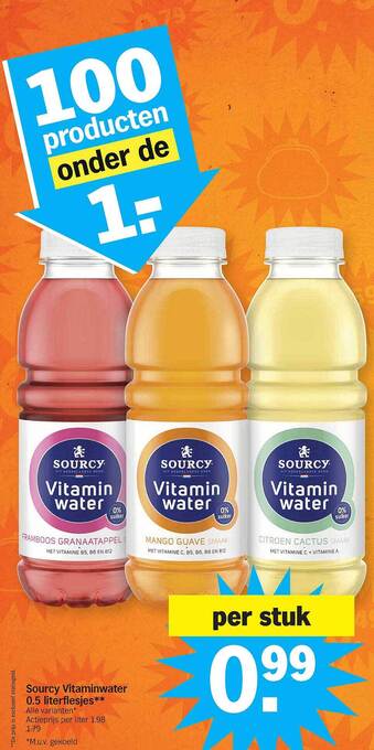 Albert Heijn Sourcy vitaminwater aanbieding