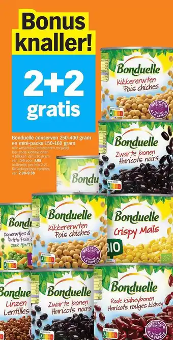 Albert Heijn Bonduelle conserven en minipacks aanbieding