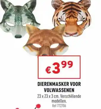 Trafic Dierenmasker voor volwassenen aanbieding