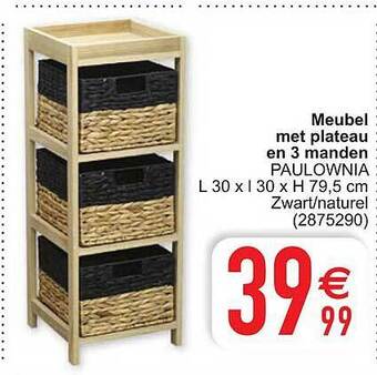 Meubel Met Plateau En 3 Manden Paulownia