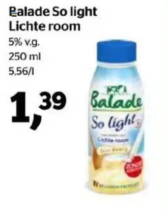 Spar Balade So light Lichte room 250ml aanbieding
