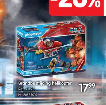 Fun Playmobil Brandbestrijding Helikopter Ref. 71195 aanbieding